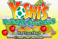 Yoshi's Universal Gravitation title screen for GameBoy Advance
